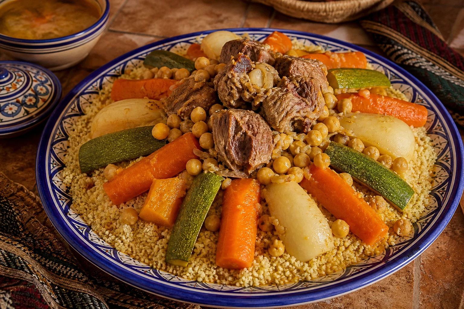 Couscous marocain de blé aux légumes