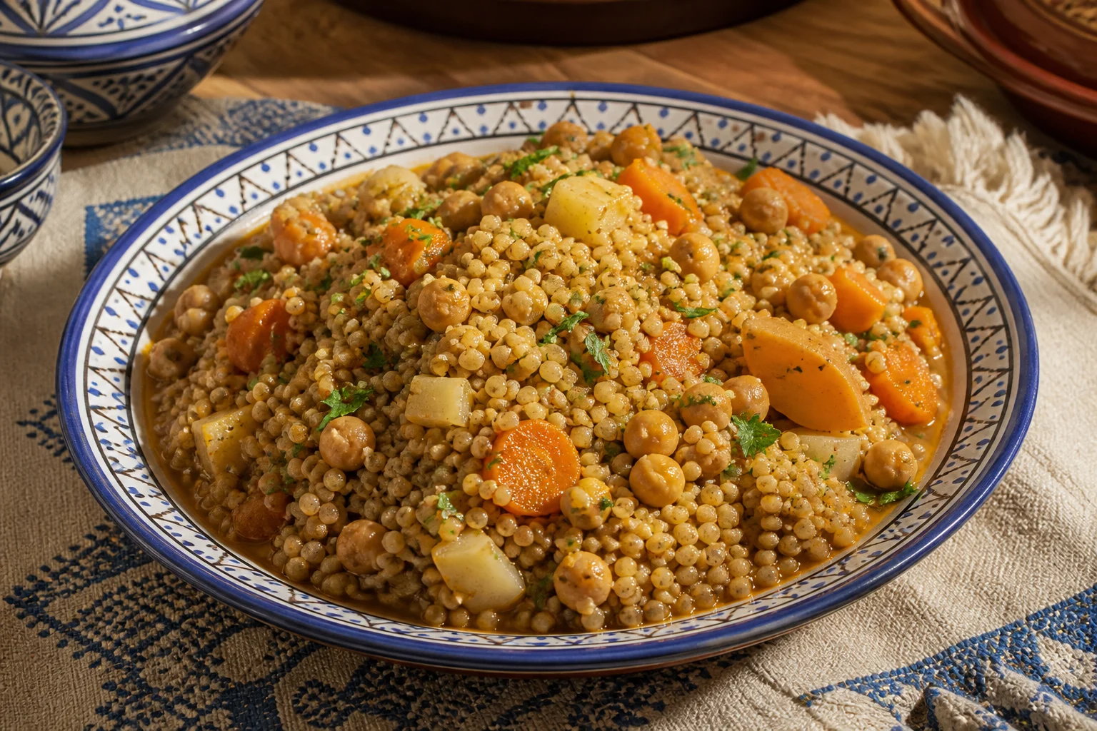 Couscous marocain d’orge roulé à la main