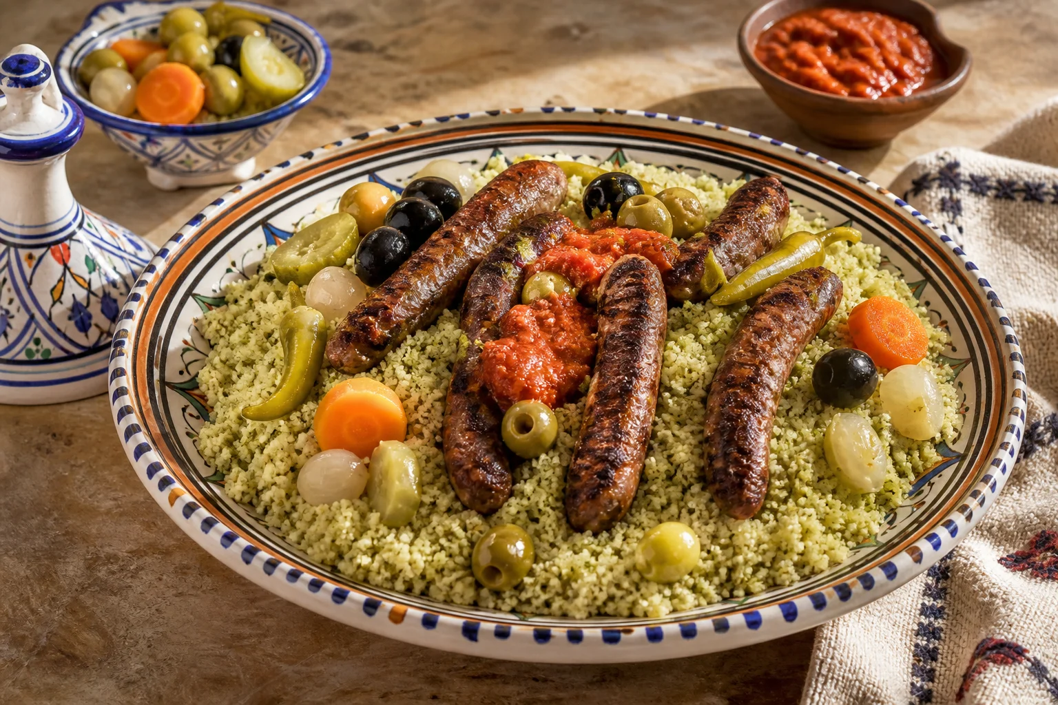 Tunesischer Farfoucha mit Fenchel und Harissa