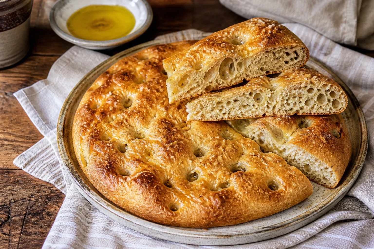 Focaccia italienne au blé dur et à l’orge