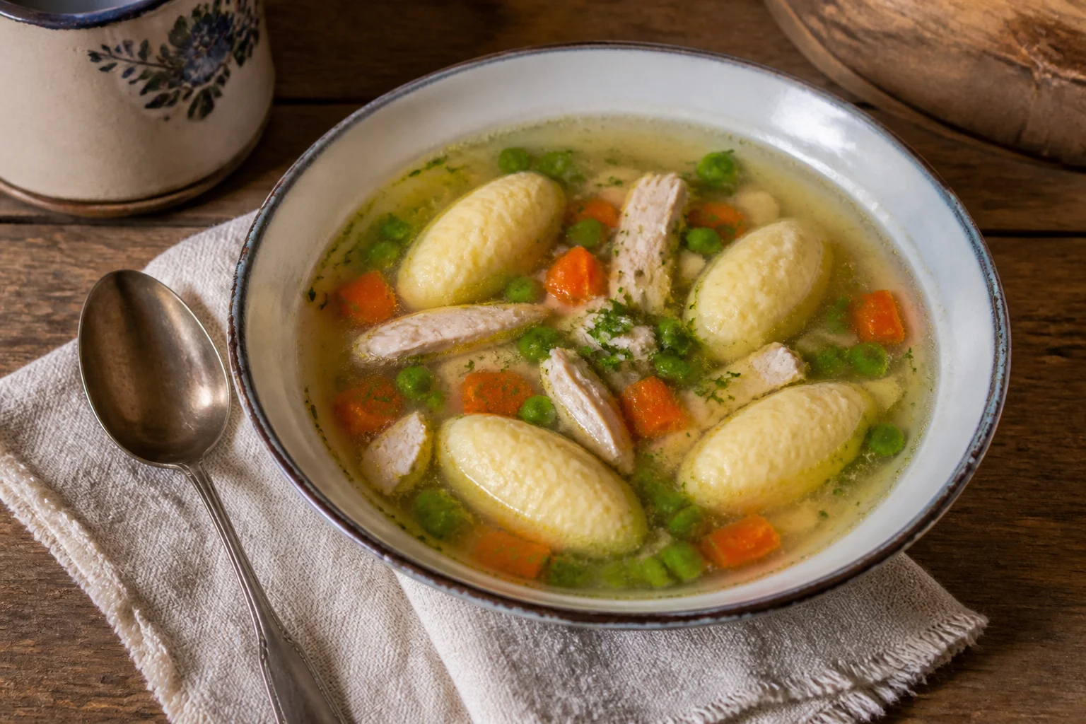 Soupe croate Ajngemahtec aux quenelles de semoule