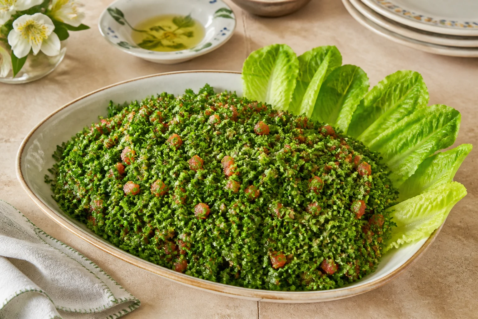 Taboulé libanais aux herbes fraîches